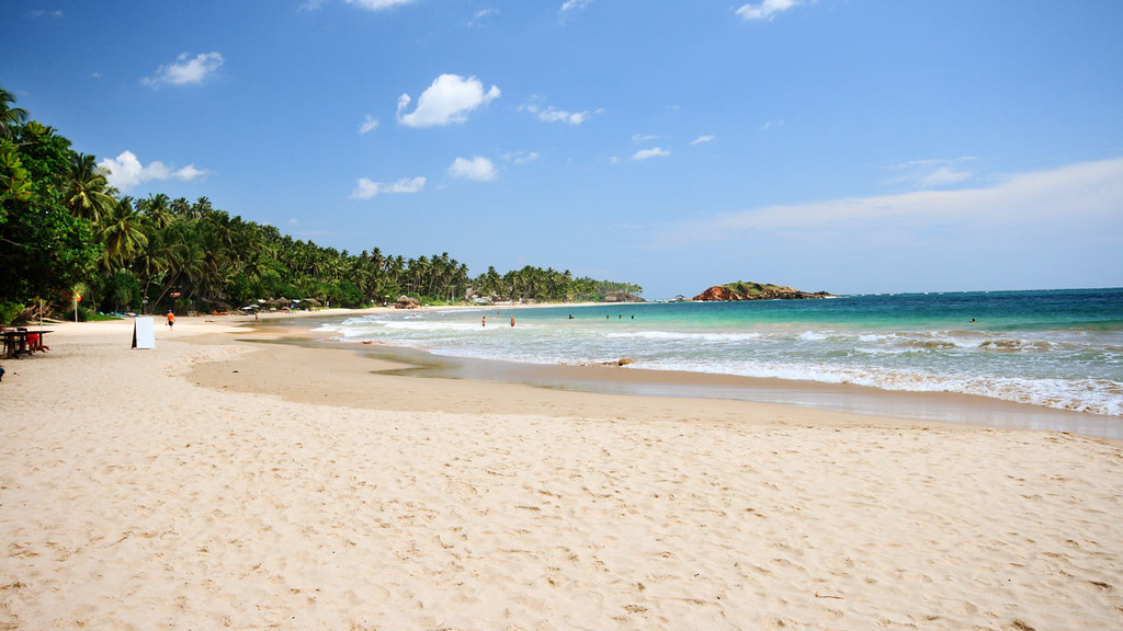 Mirissa Beach on a calm morning